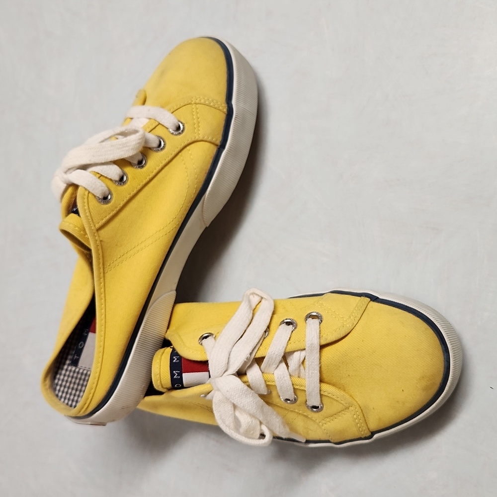 Yellow Tommy Hilfiger slides